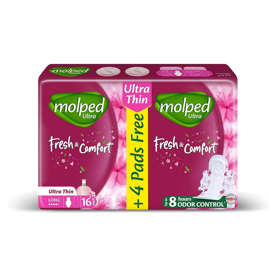 مولبد فوط صحية طويلة - راحة وانتعاش - 16 فوط