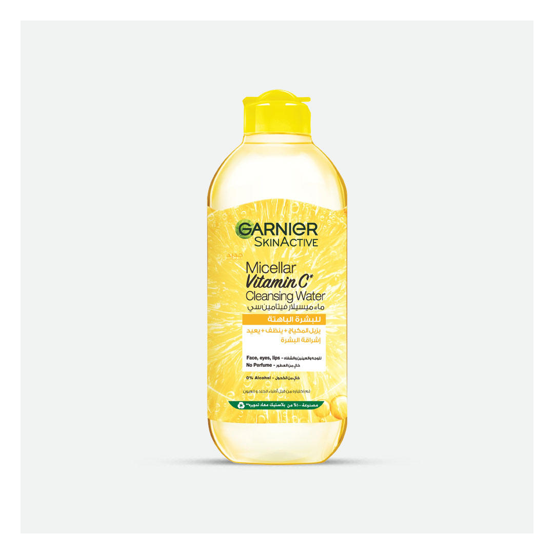 سكين آكتيف ماء ميسيلار المنظف بالفيتامين سي لتعزيز نضارة البشرة غارنييه - 400 مللي