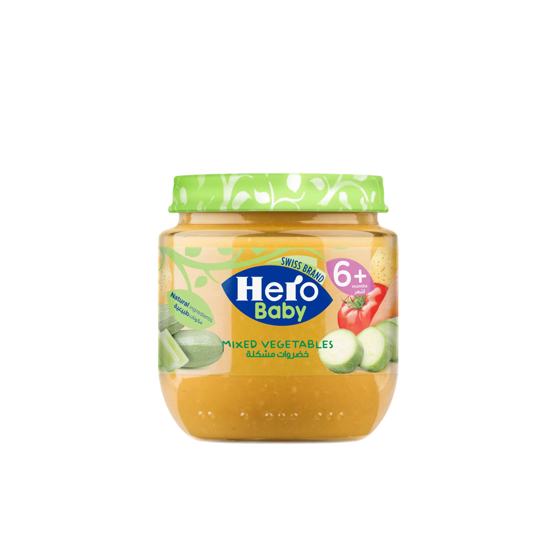 برطمان طعام مهروس للأطفال بالخضروات المشكلة هيرو بيبي - 120 جرام