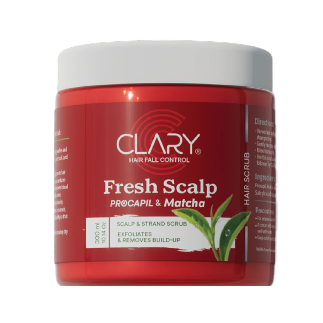 مقشر لتنظيف فروة الرأس وتقليل تساقط الشعر بالبروكابيل والماتشا كلاري - 300 مللي