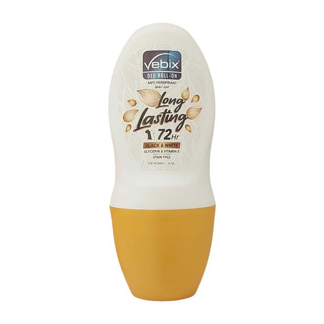 مزيل العرق رول أون لونج لاستنج بلاك اند وايت للنساء فيبيكس - 50 مللي