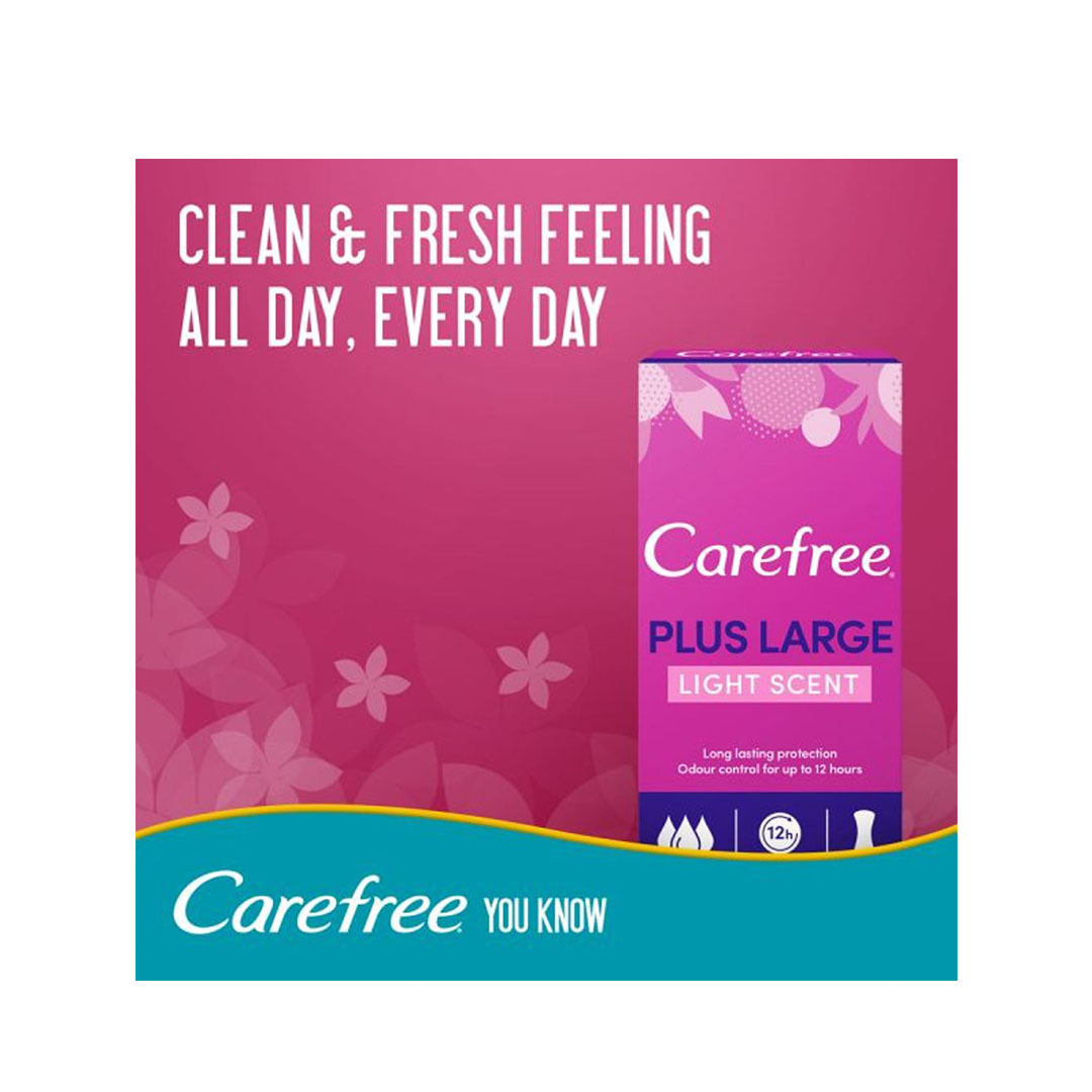 بلس فوط صحية يومية عطر خفيف كبيرة كير فري - 20 قطعة