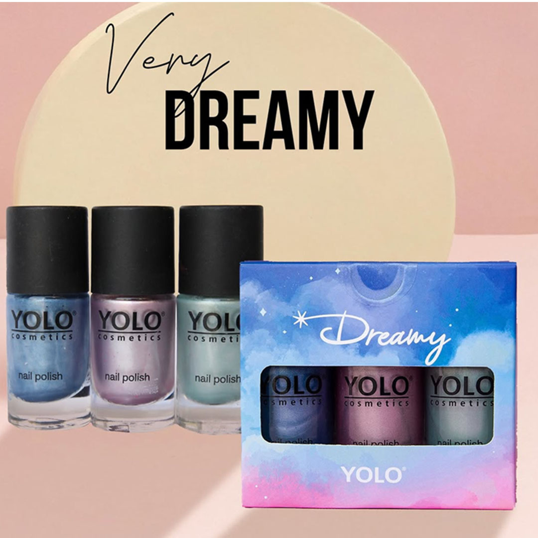 مجموعة طلاء الأظافر دريمي متعددة الألوان يولو - 3 قطع