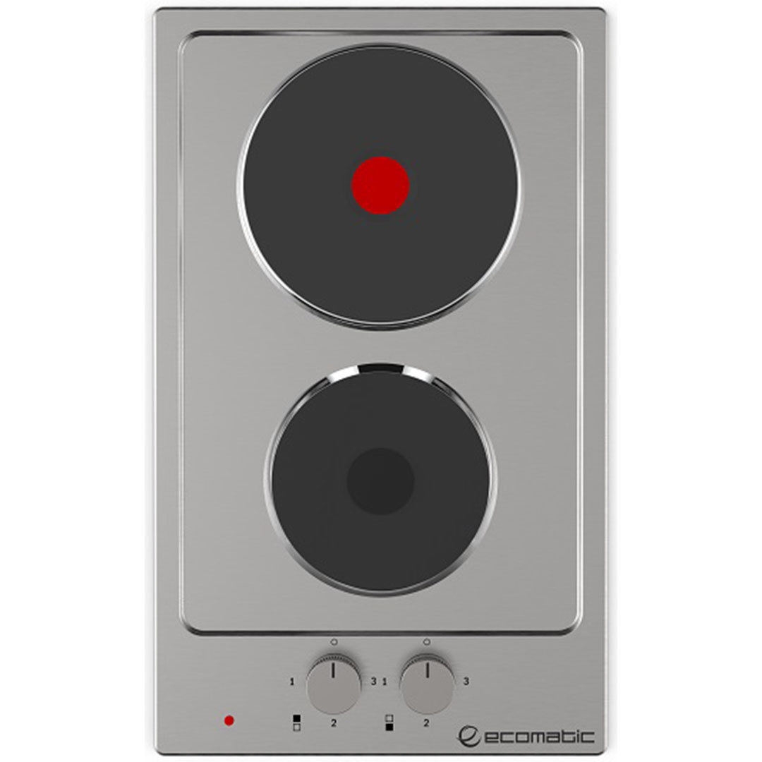 بوتجاز بيلت إن إيكوماتيك كهرباء 30 سم - 2 بلاطة - إستانلس ستيل ES303