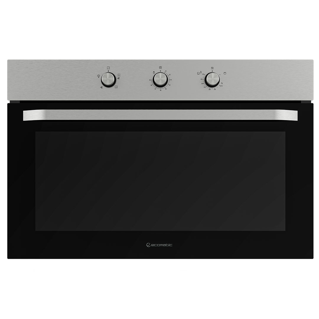 فرن إيكوماتيك - 90 سم - غاز شواية استانلس بالمروحة - 105 لتر
