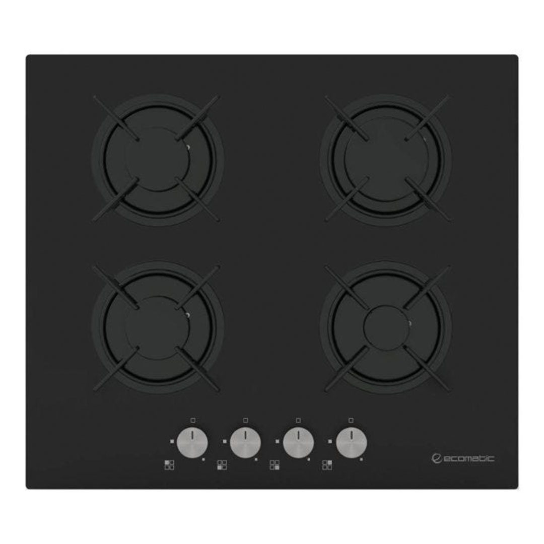 بوتجاز بيلت إن إيكوماتيك غاز 60 سم 4 شعلة – كريستال أسود – شعلة ثلاثية S607RBC