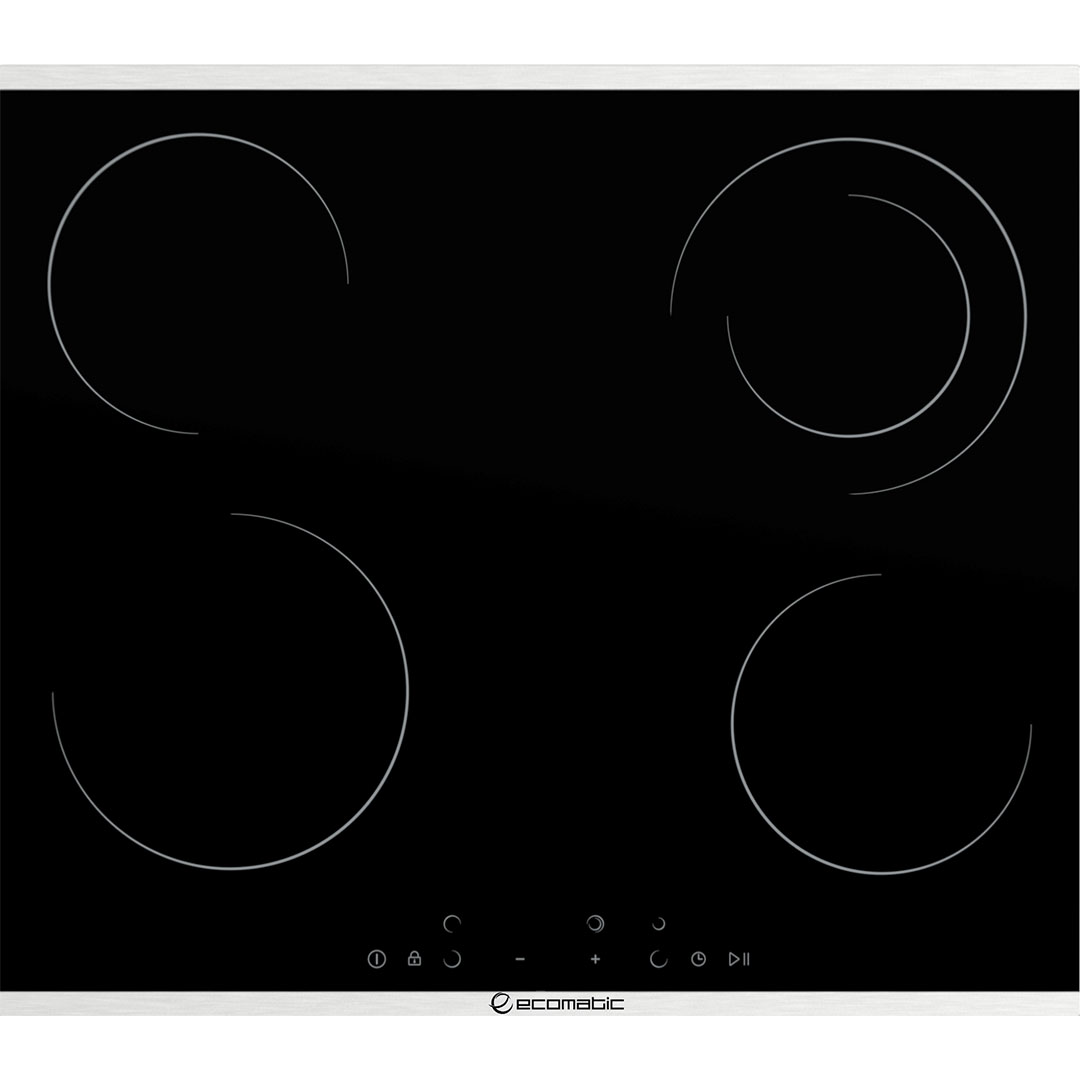 مسطح إيكوماتيك 60 سم كهرباء فيترو سيراميك ديجيتال - 4 عين