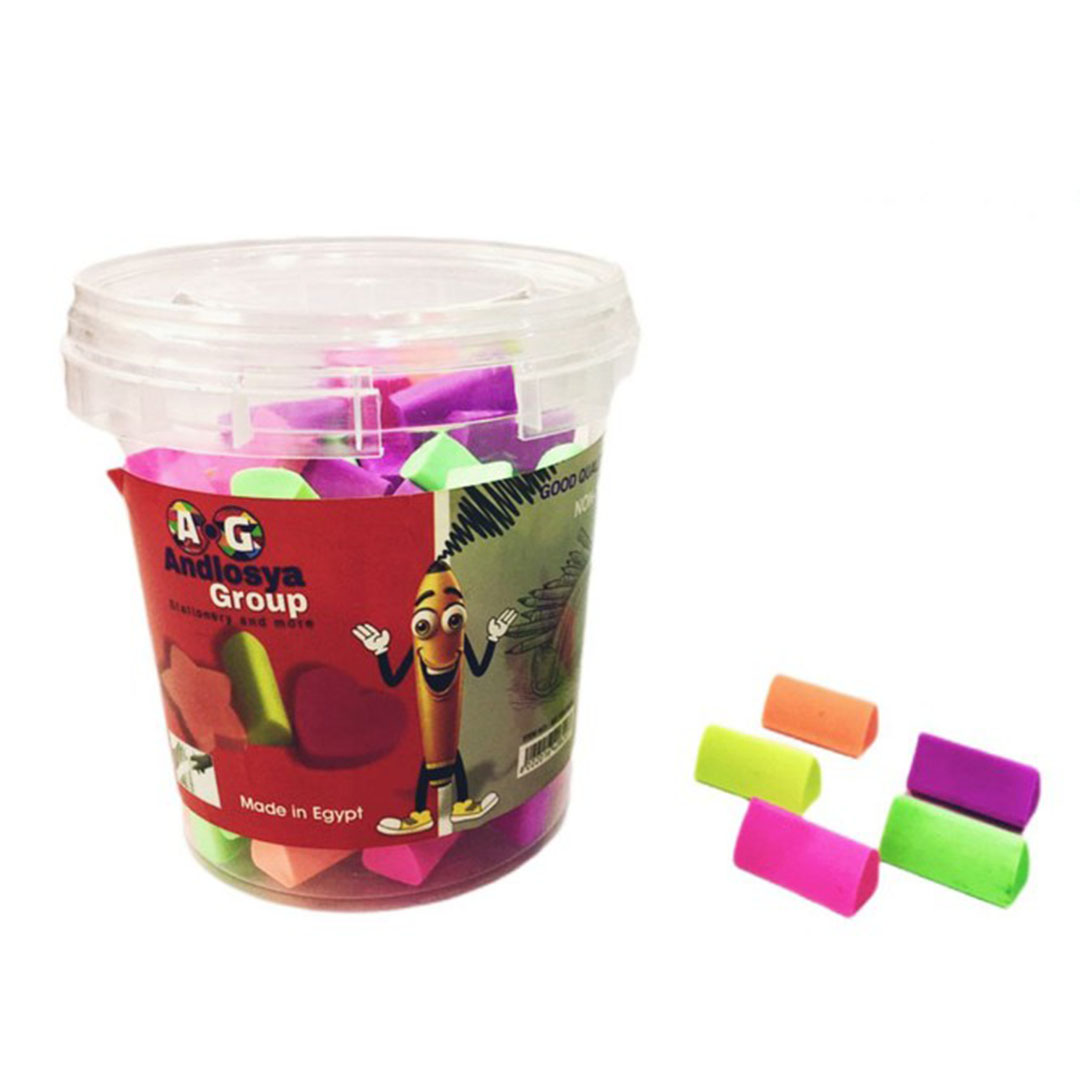 برطمان استيكة مثلثة بألوان مختلفة - 100 قطعة