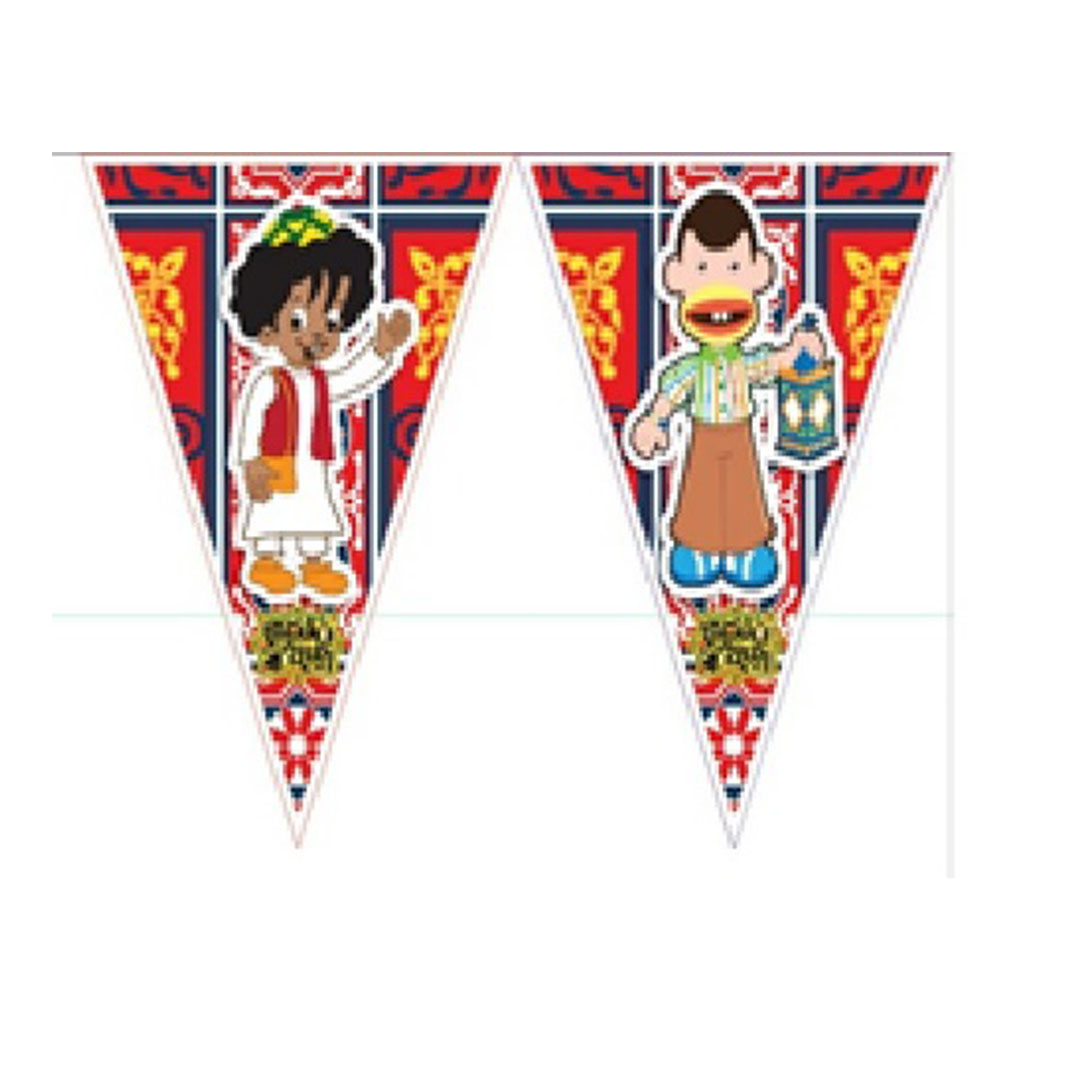 حبل زينة رمضانية مثلثات قماش - 5 متر