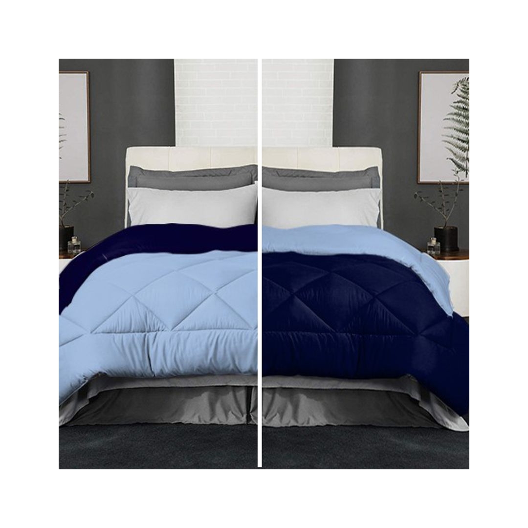 لحاف شتوي دبل فيس - 160/235 سم - لايت بلو / دارك بلو