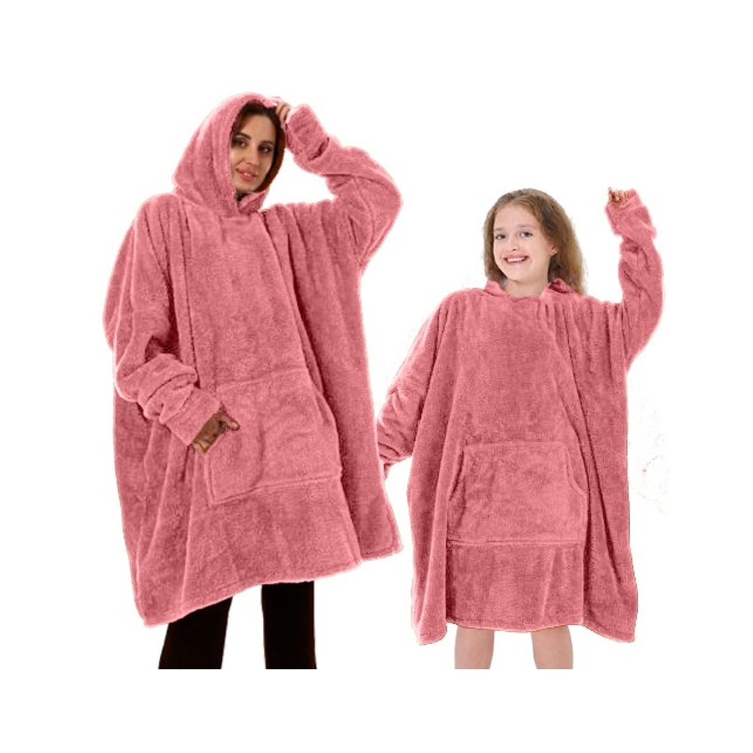 دفاية قابله للارتداء مع غطاء للرأس انا وماما - 2 قطعة - 110*100 سم