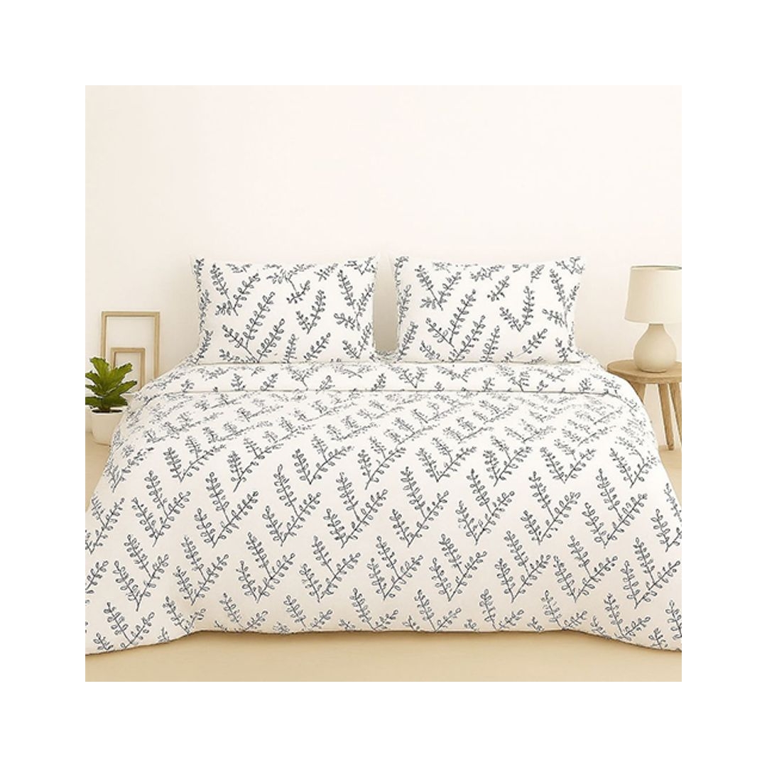 كڤر لحاف بسوستة من سنوز - تصميم رمادى روز - 180*235 سم