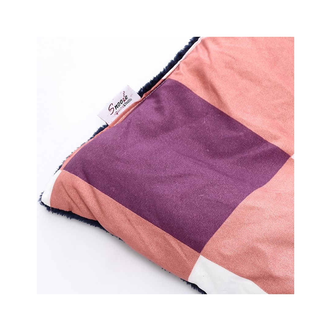 لحاف شتوي فرو دبل فيس - كارو بلو - 220/235 سم