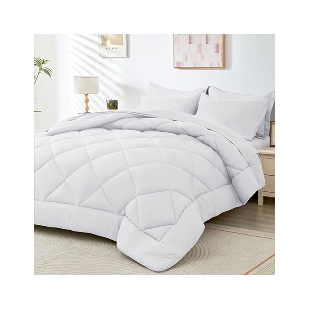 لحاف شتوي فايبر - أبيض - 180/220 سم