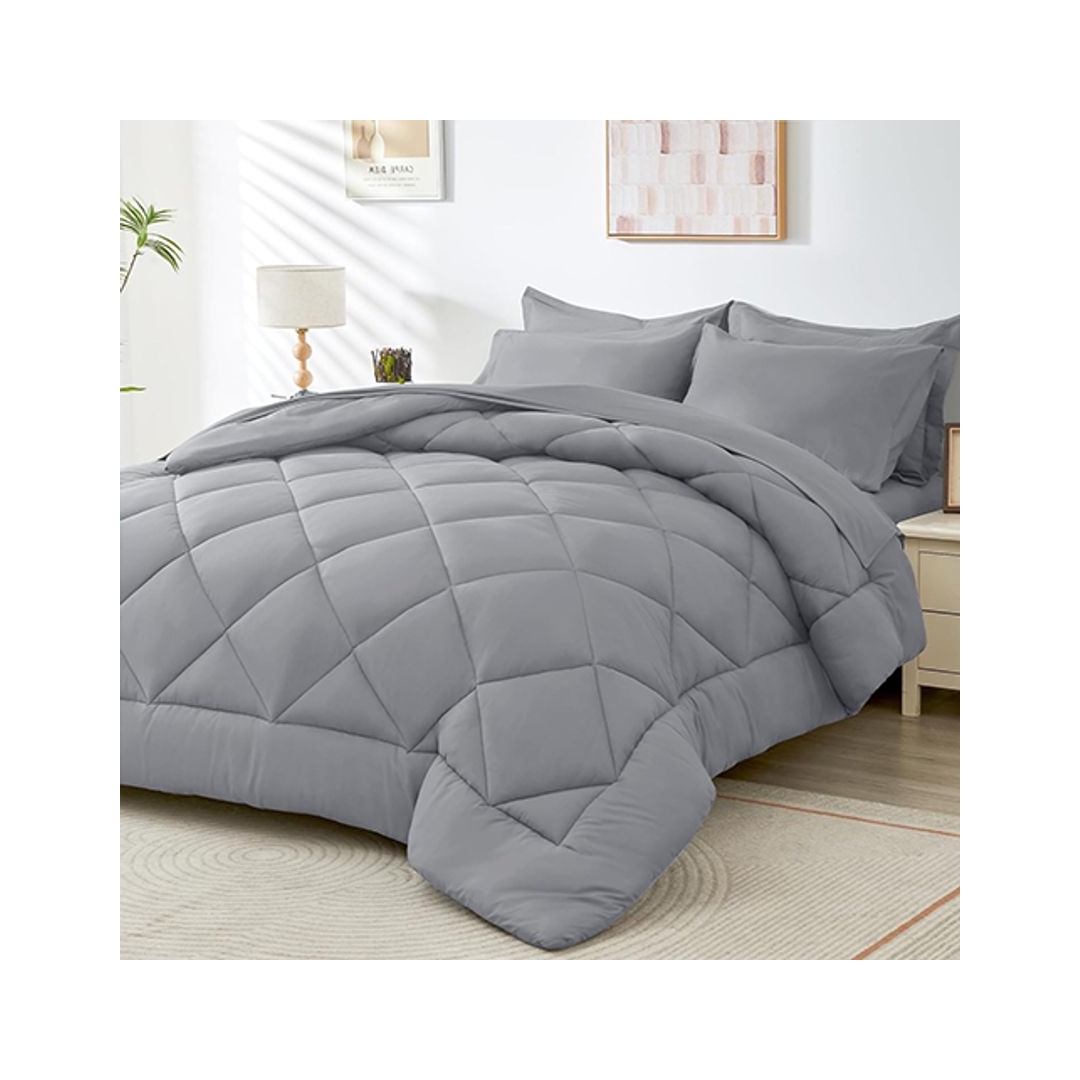 لحاف دبل فيس سادة جراي - 220/235 سم