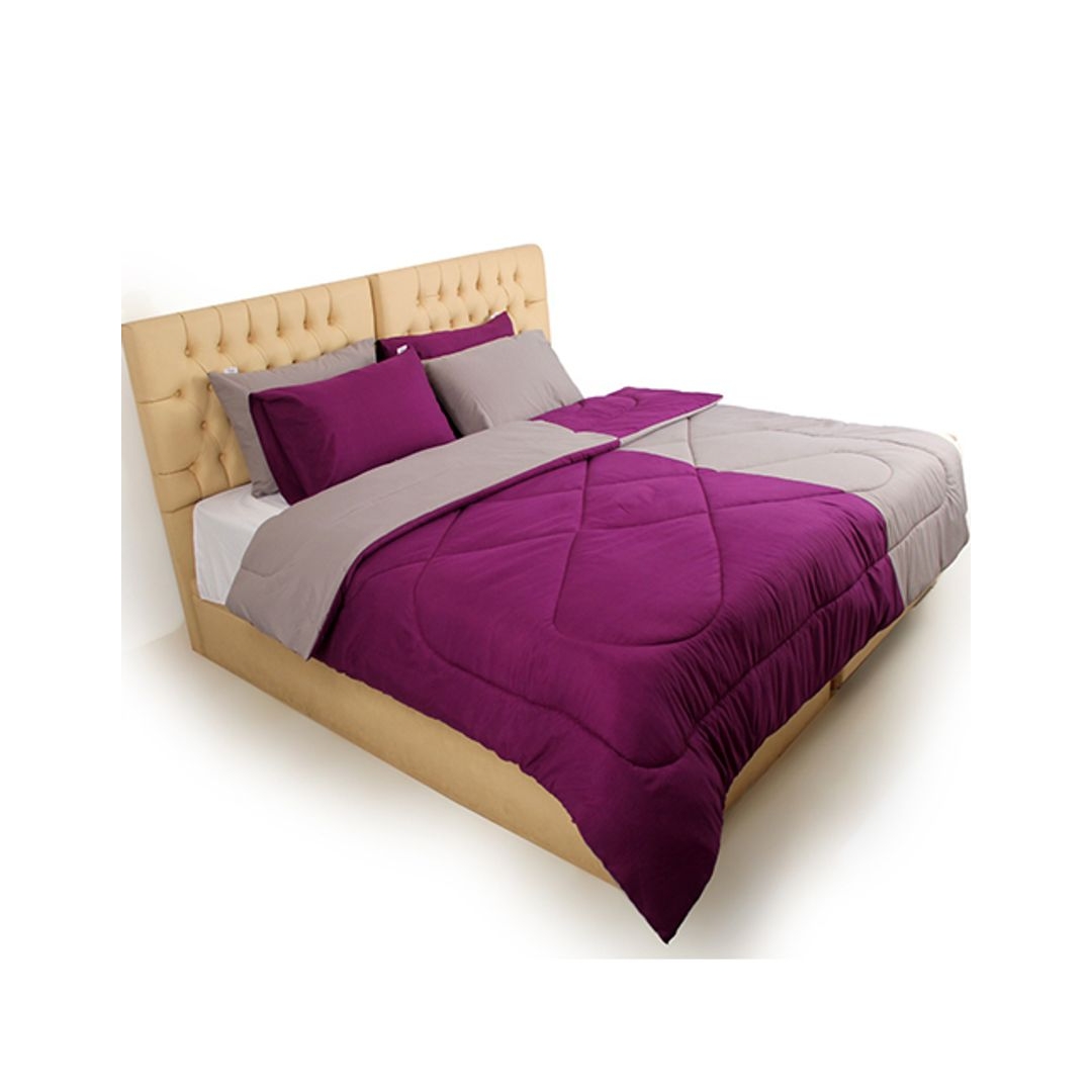 لحاف دبل فيس تشس - موف/ جراي - 220/235 سم