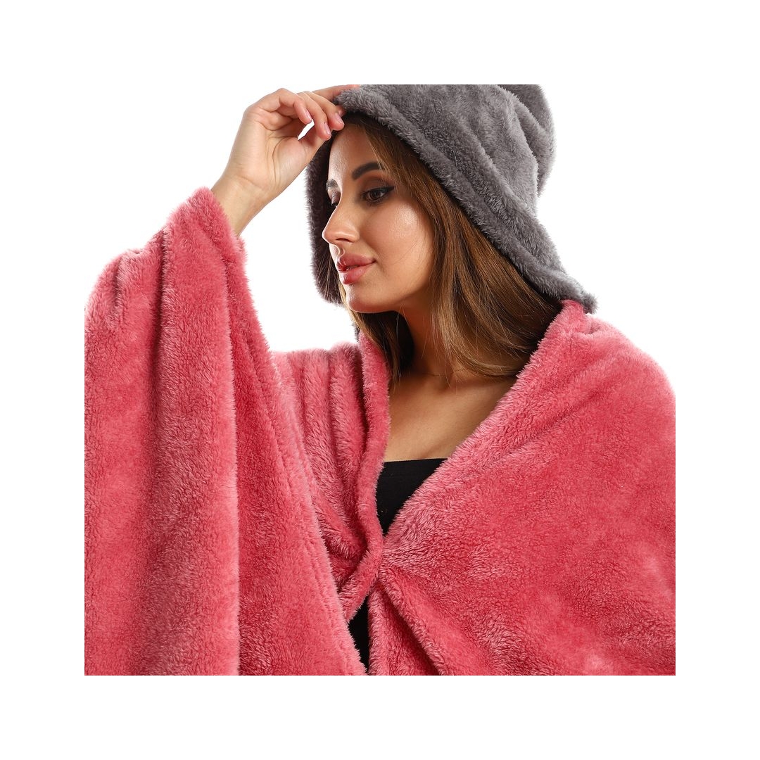 طقم دفاية للارتداء الشخصي - 3 قطع - كشمير/رمادي - 110*130 سم