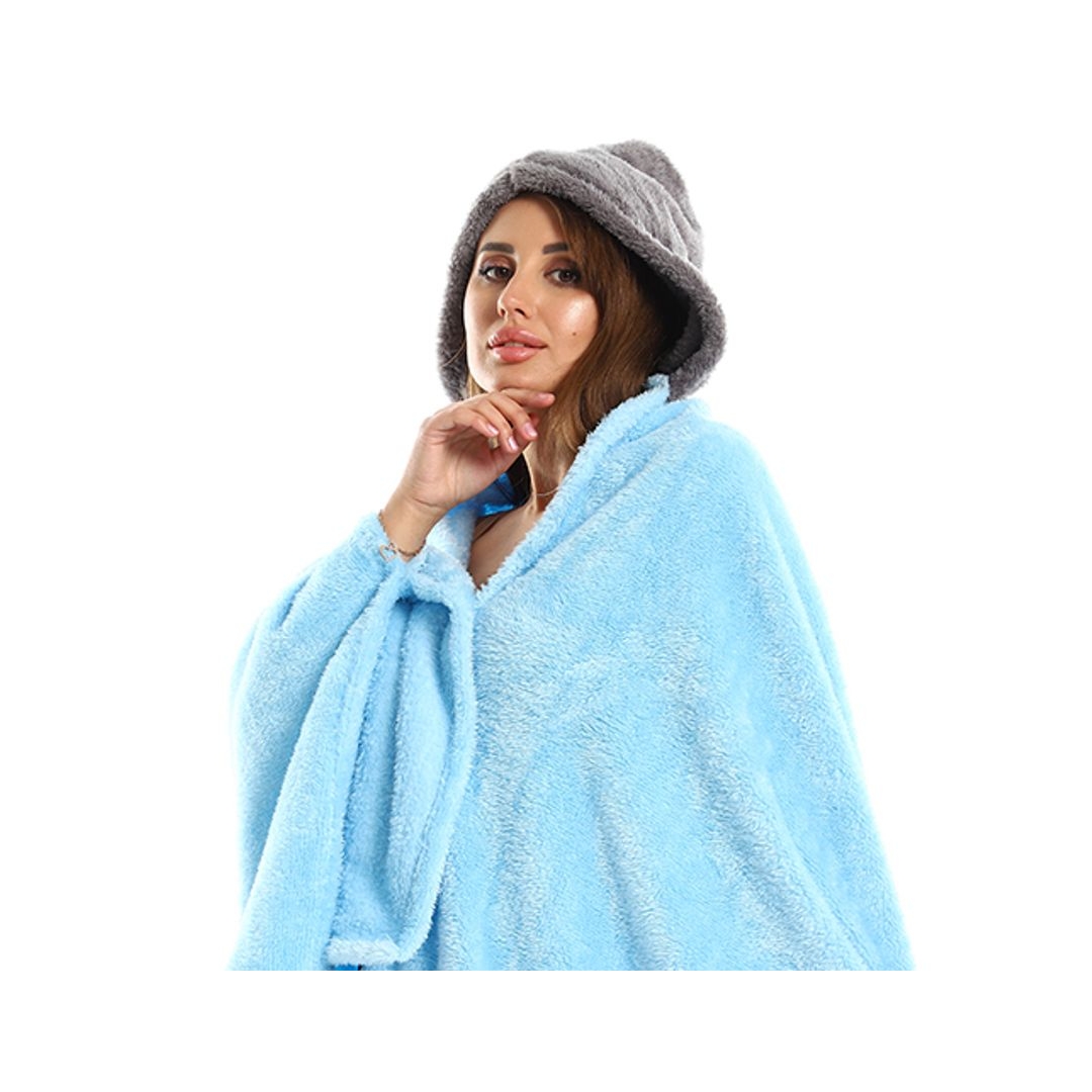 طقم دفاية قابله للارتداء الشخصي - قطعتين - لبني/رمادي - 110*130 سم