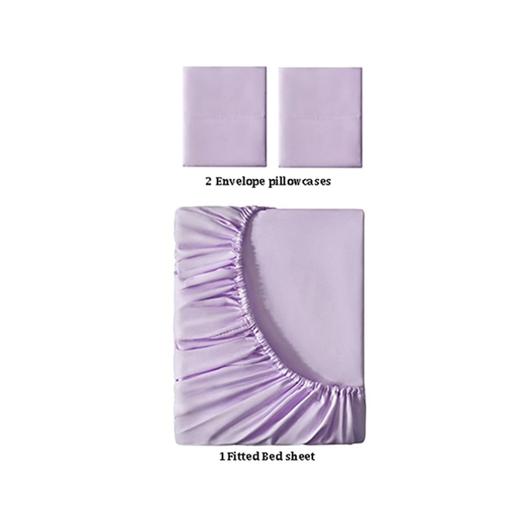 طقم ملاية بأستيك - 180/200 سم - 3 قطع - لافندر