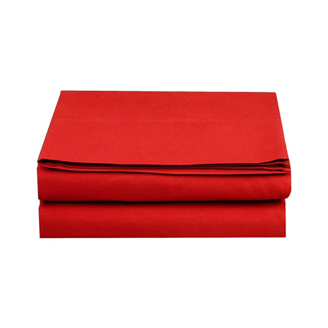 طقم ملاية عادية - 220/235 سم - 3 قطع - أحمر