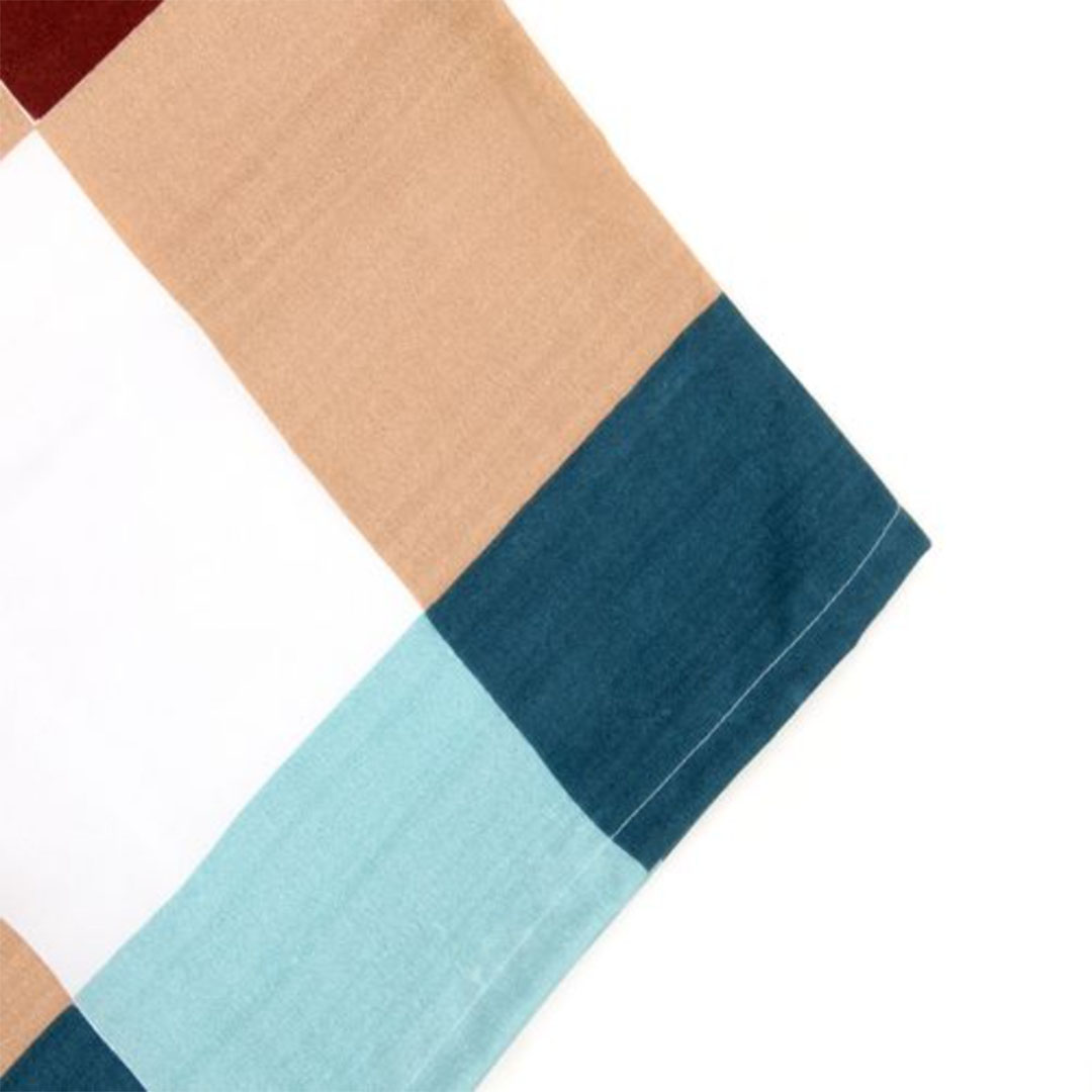 ملايات سرير كاروهات 180*230 سم + كيس مخدة إضافي - بني