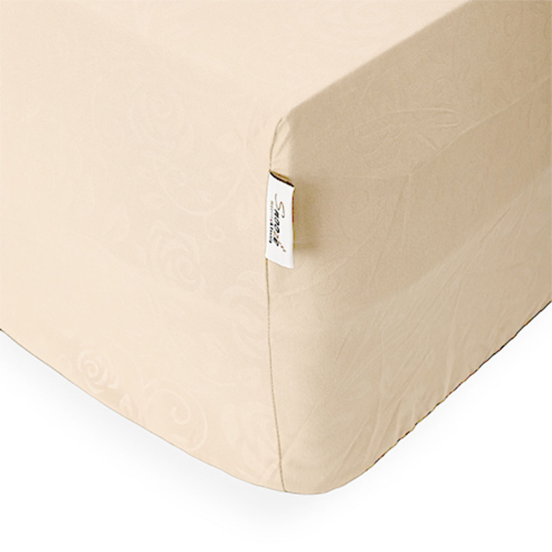 طقم ملاية سرير بأستيك جاكار مايكروفايبر 160*200 سم + 2 كيس مخدة إضافي - بيج