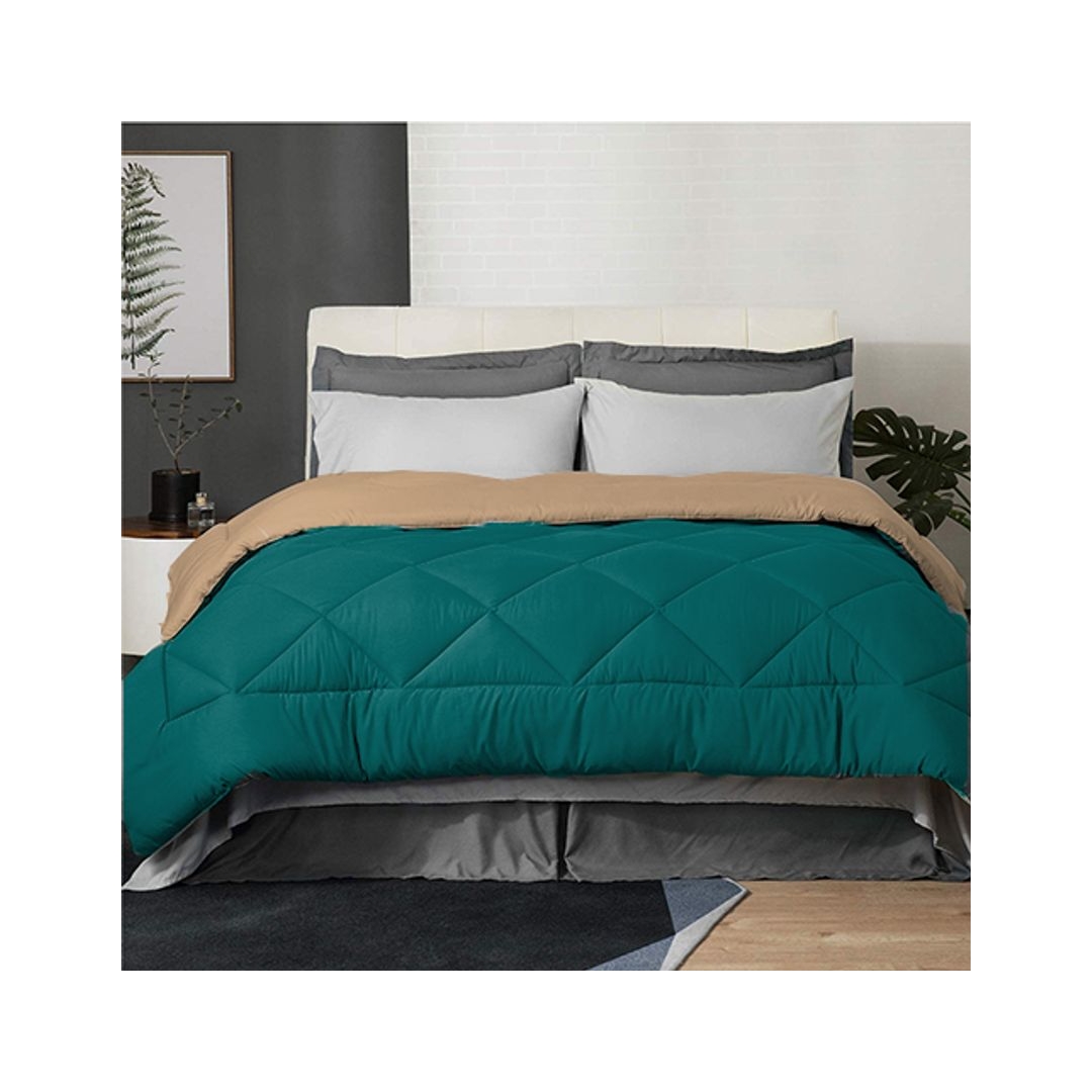 لحاف شتوي دبل فيس - 160/235 سم - بيج / تيل