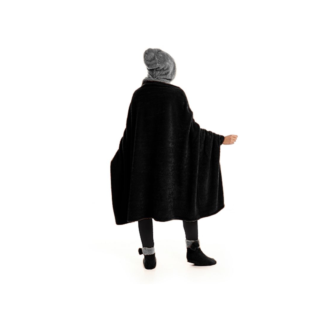 طقم دفاية للارتداء الشخصي - 3 قطع - أسود/رمادي - 110*130 سم