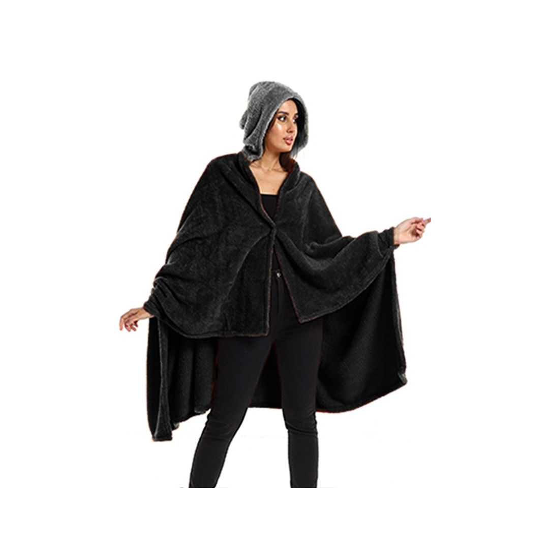 طقم دفاية قابله للارتداء الشخصي - قطعتين - أسود/رمادي - 110*130 سم