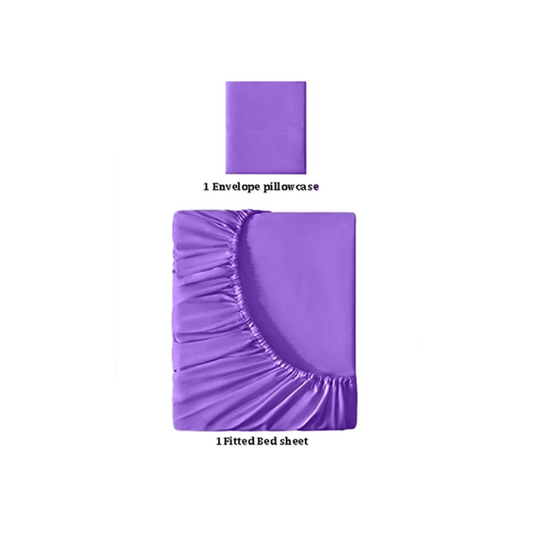 طقم ملاية بأستيك - 120/200 سم - قطعتين - لافندر غامق