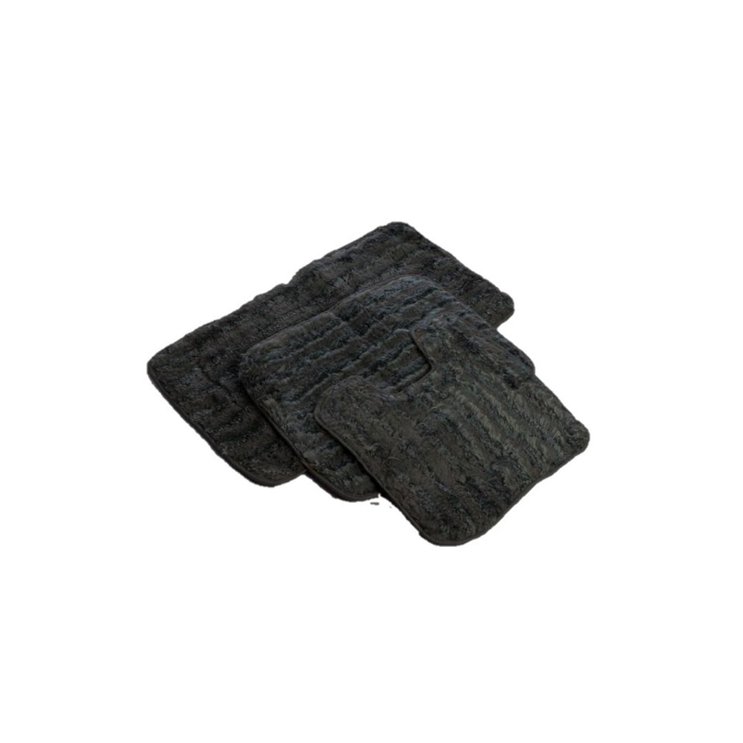 طقم بساط حمام - 3 قطع - اسود