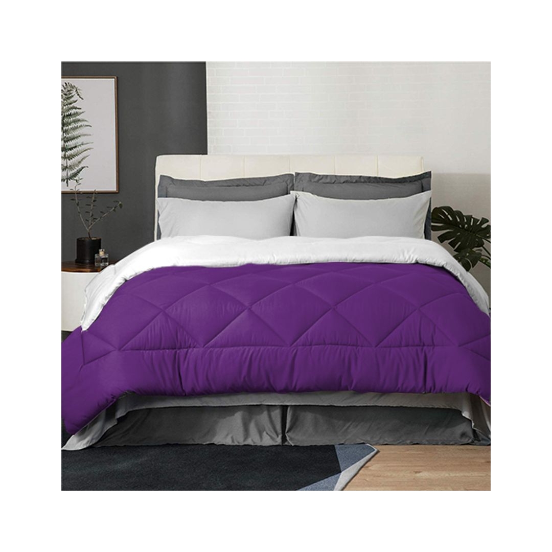 لحاف شتوي فايبر دبل فيس ساده - 160/235 سم - بنفسجي