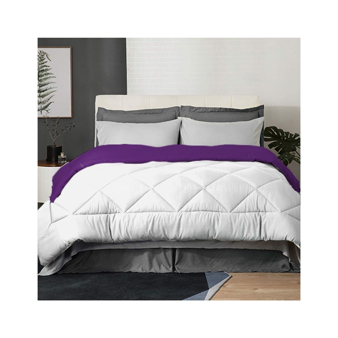 لحاف شتوي فايبر دبل فيس ساده - 220/235 سم - أبيض