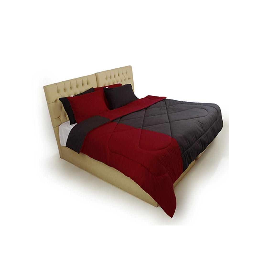 لحاف دبل فيس تشس - دارك ريد/ بلاك - 160/235 سم