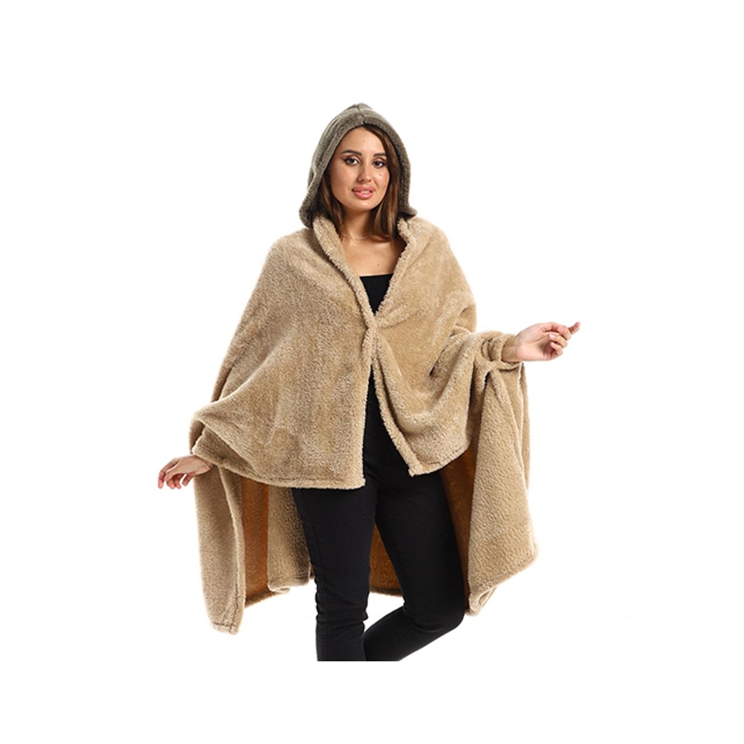 طقم دفاية قابله للارتداء الشخصي - قطعتين - بيج/زيتي - 110*130 سم