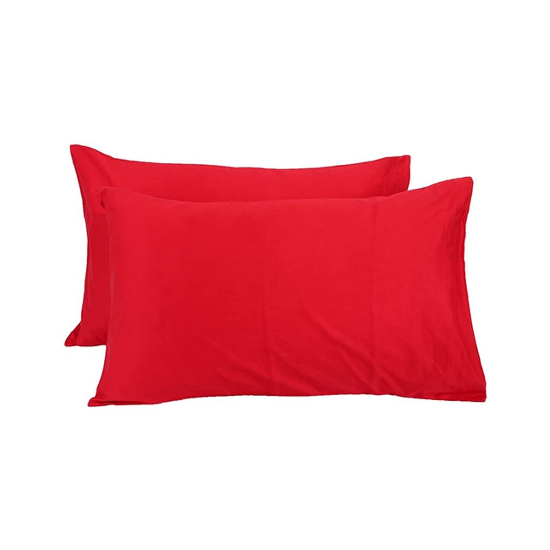 كيس مخدة سادة - 2 قطعة - 45/65 سم - أحمر