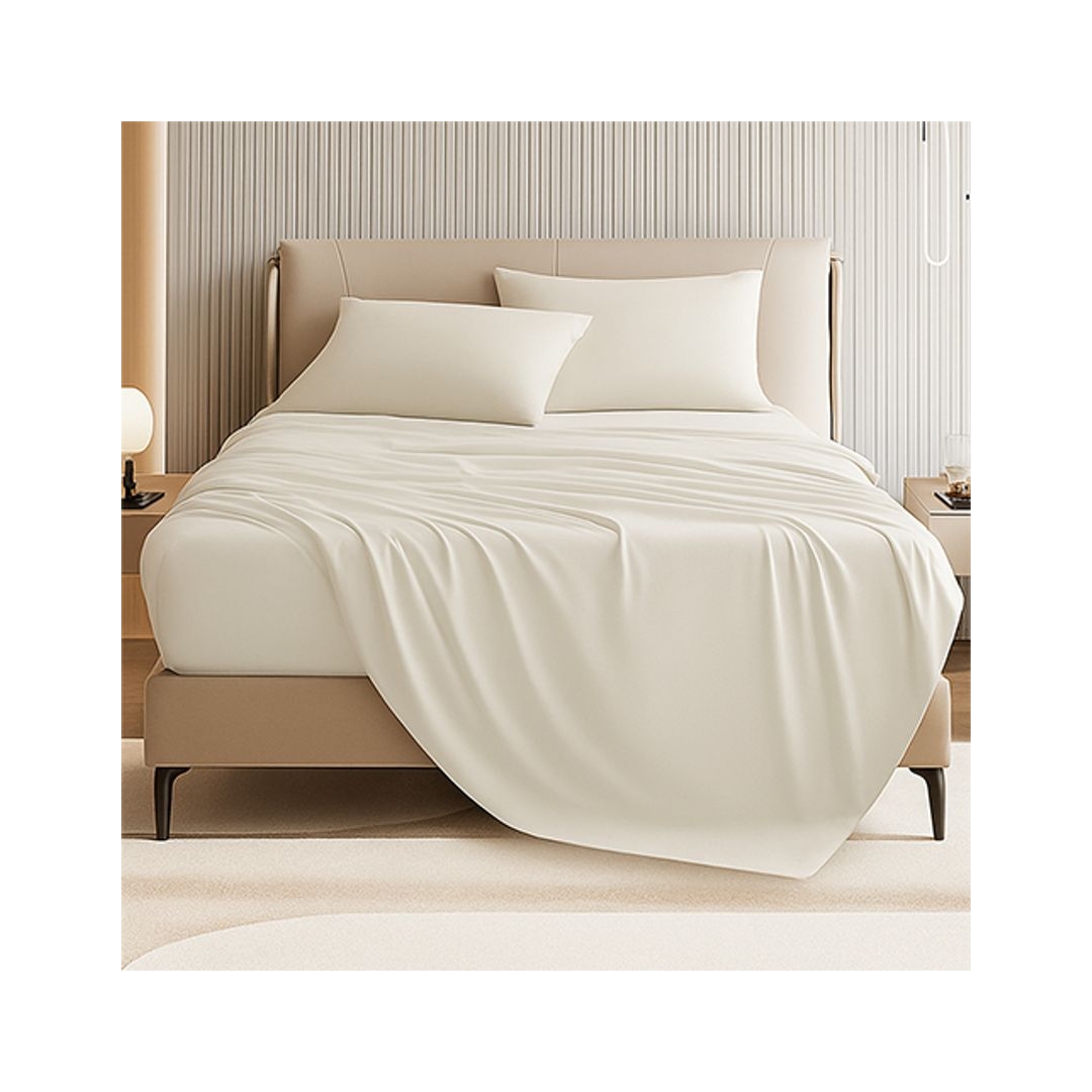 طقم ملاية عادية - 180/235 سم - 2 قطعة - أوف وايت