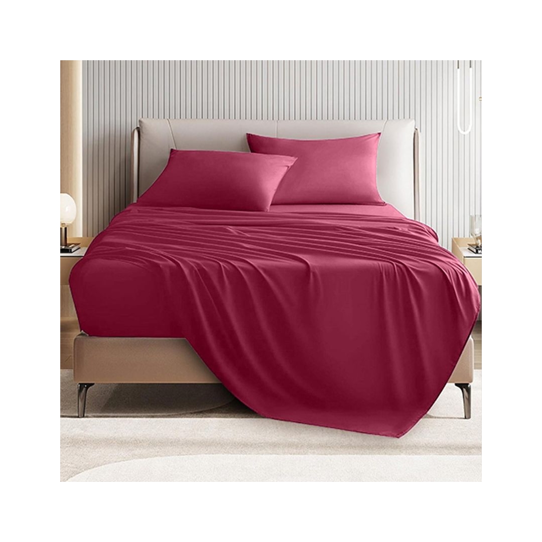 طقم ملاية عادية - 220/235 سم - 3 قطع - بينك