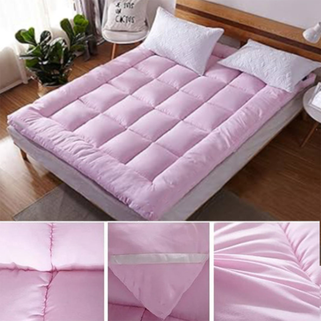 مرتبة تطرية طيبه - وردي - مقاس 120×195 سم