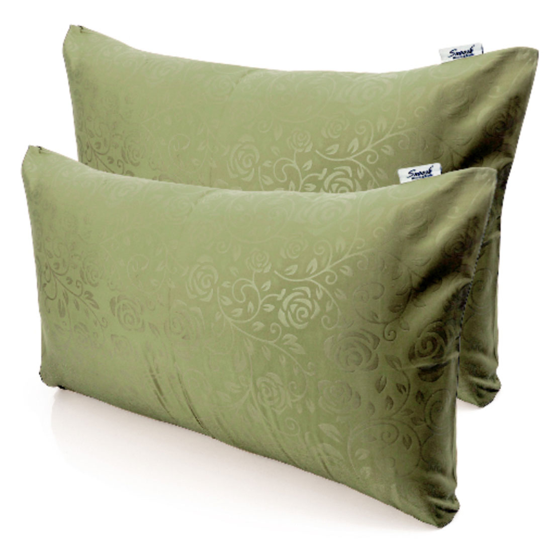 كيس وسادة سنوز جاكار مايكروفايبر 2 قطعة - 50*70 سم - زيتي