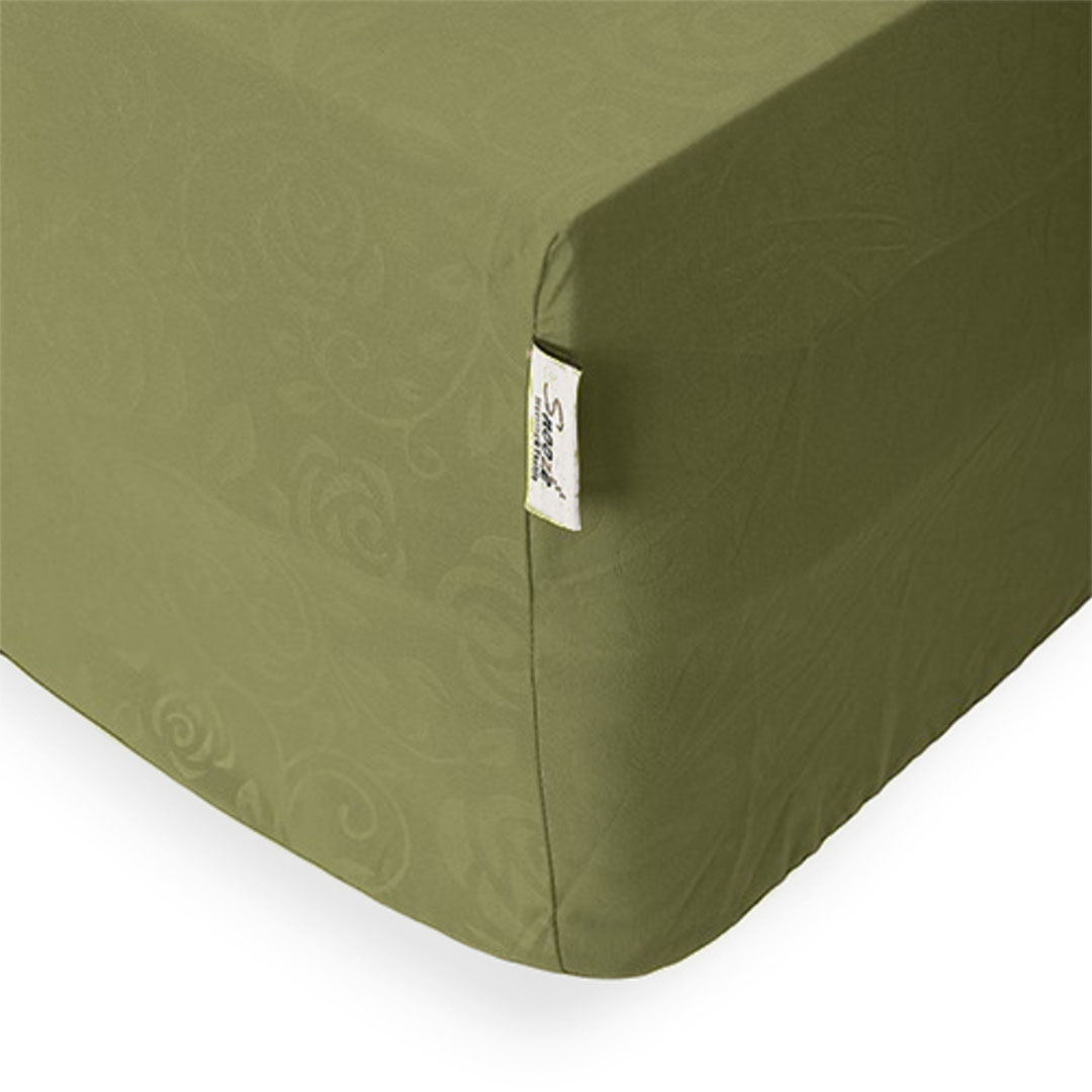 طقم ملاية سرير بأستيك سنوز جاكار مايكروفايبر 120*200 سم + كيس مخدة إضافي - زيتي