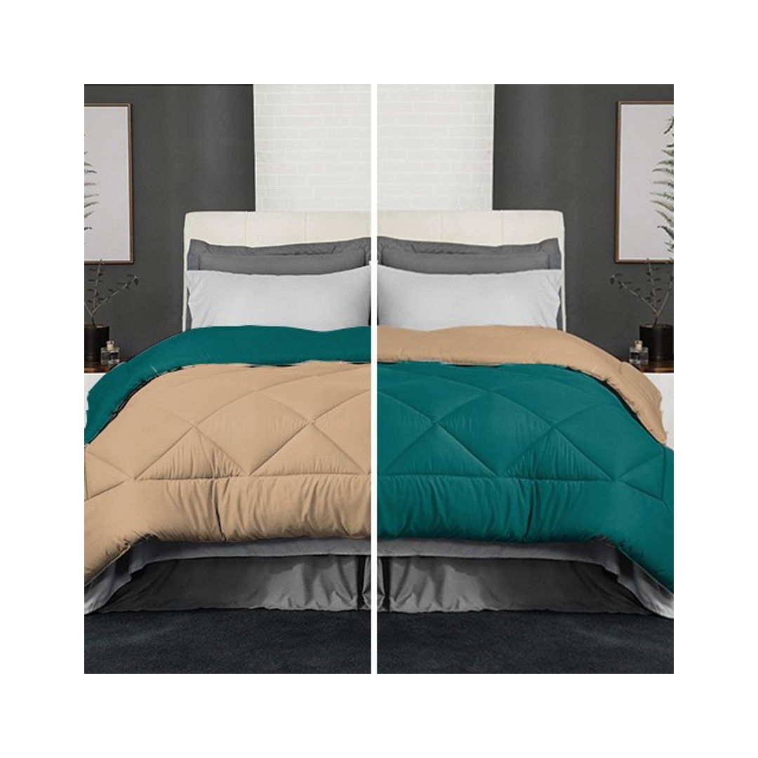 لحاف شتوي دبل فيس - 220/235 سم - بيج / تيل