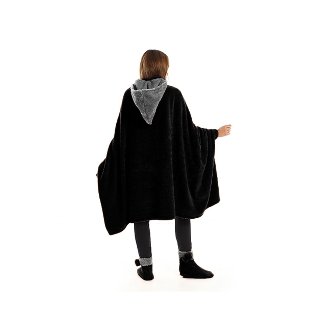 طقم دفاية للارتداء الشخصي - 3 قطع - أسود/رمادي - 110*130 سم