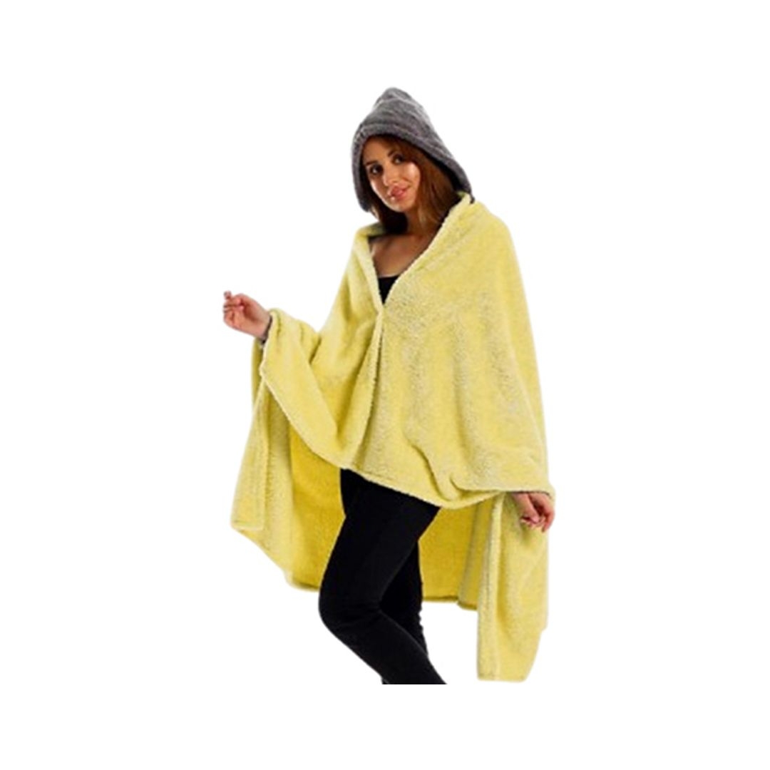 طقم دفاية قابله للارتداء الشخصي - قطعتين - أصفر/رمادي - 110*130 سم