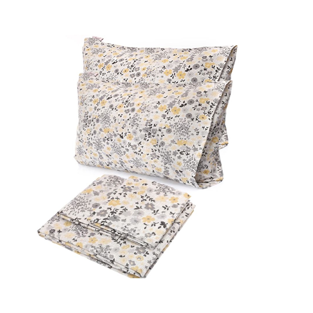 طقم ملاية سرير بأستيك 3 قطع تصميم وردة ديزي - 180*200 سم