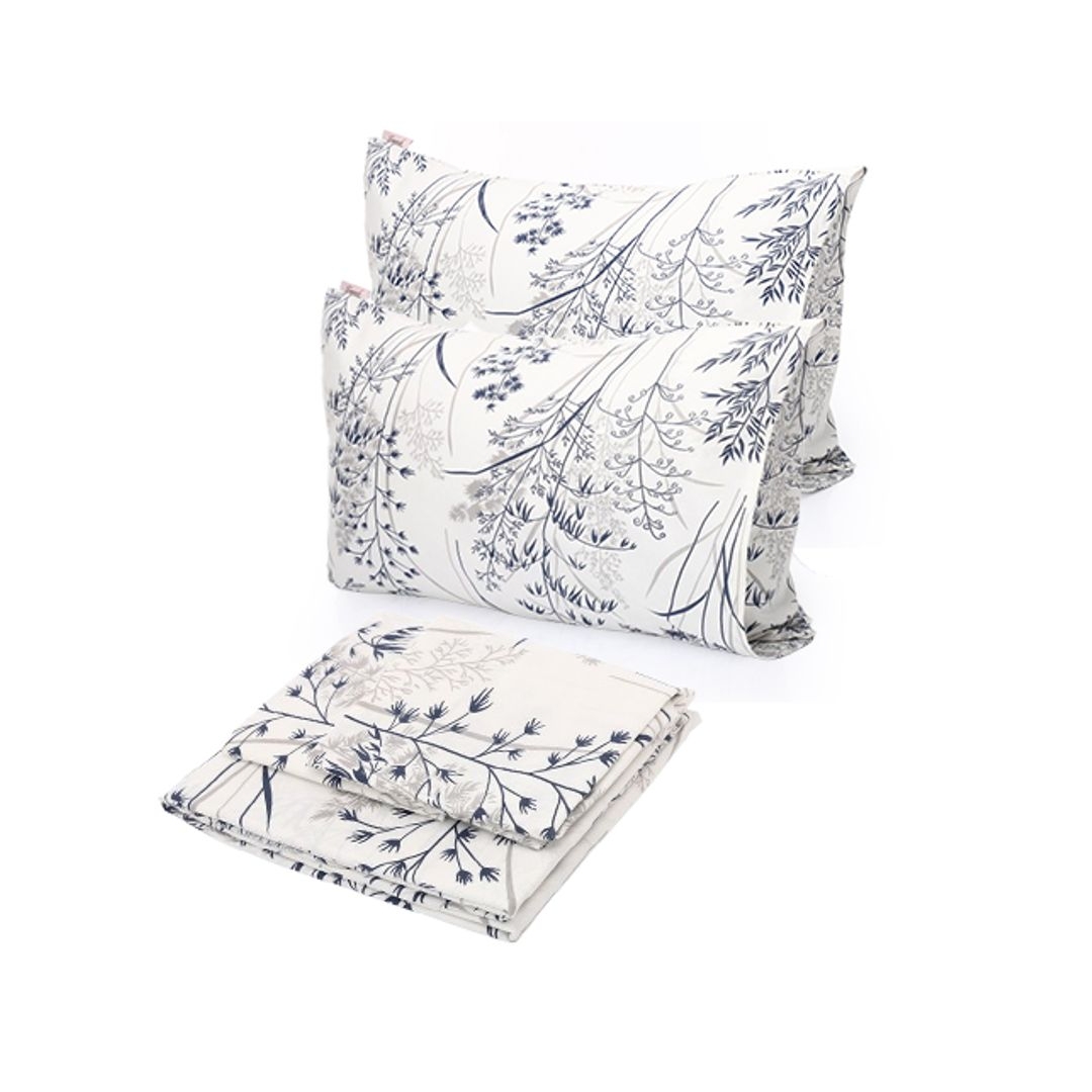 طقم ملاية سرير بأستيك - 3 قطع - 180/200 سم - تصميم بريز بلو