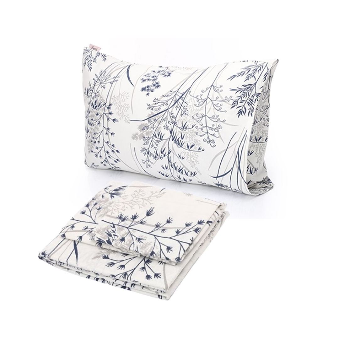 طقم ملاية سرير عادية مع كيس مخدة - 180/235 سم - تصميم بريز بلو