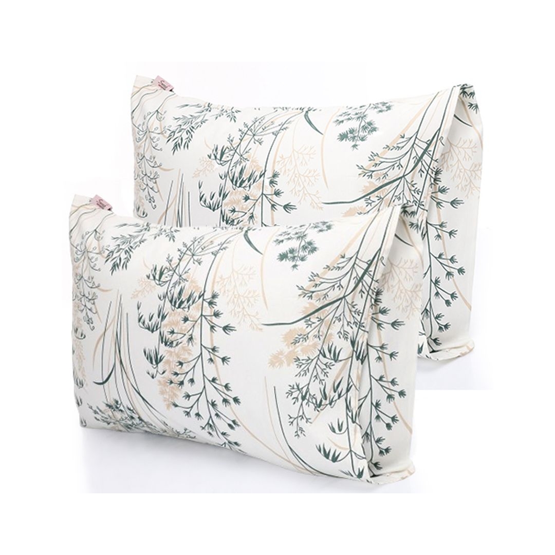 طقم أكياس وسادة قطعتين - 50/70 سم - تصميم بريز جرين