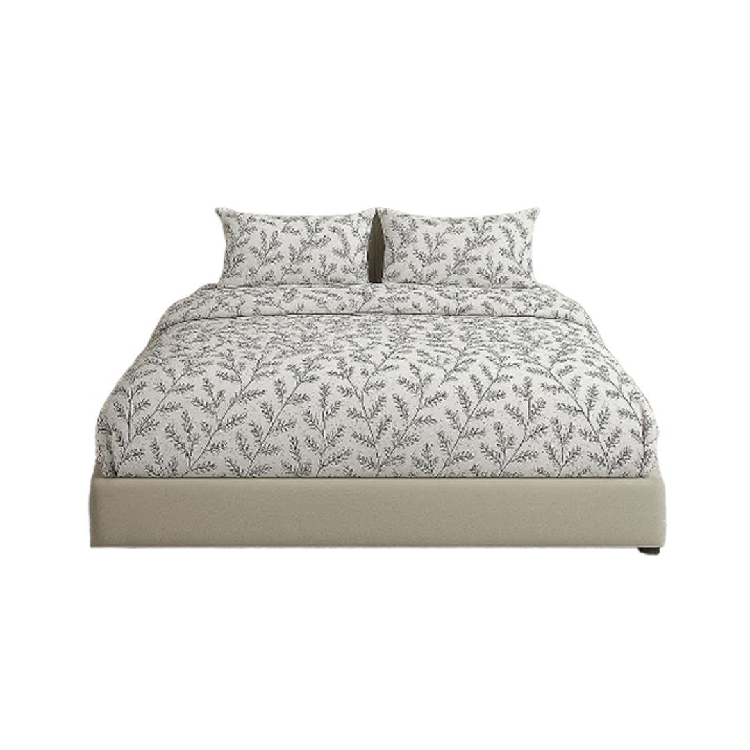 طقم ملاية سرير بأستيك 3 قطع تصميم رمادى روز - 160*200 سم