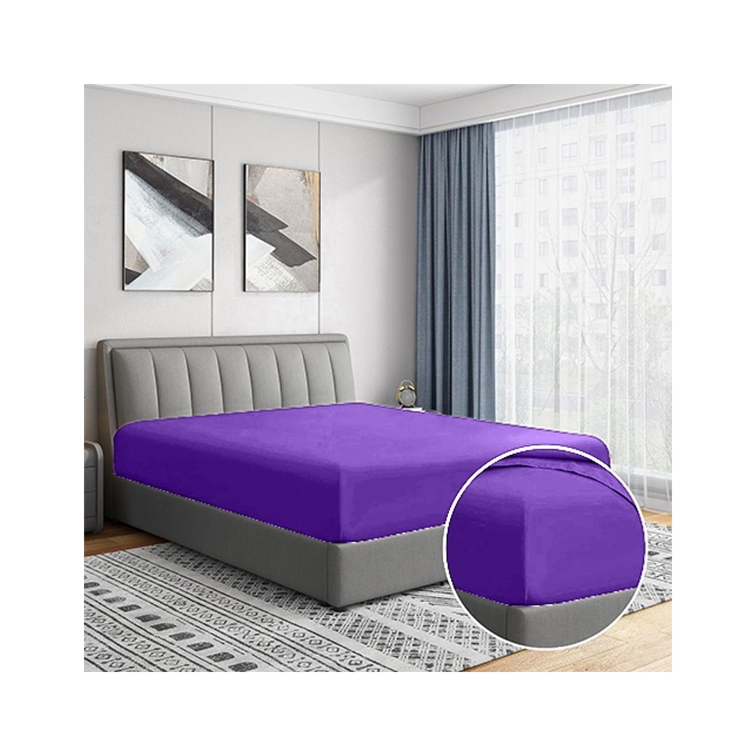 طقم ملاية بأستيك - 100/200 سم - قطعتين - لافندر غامق